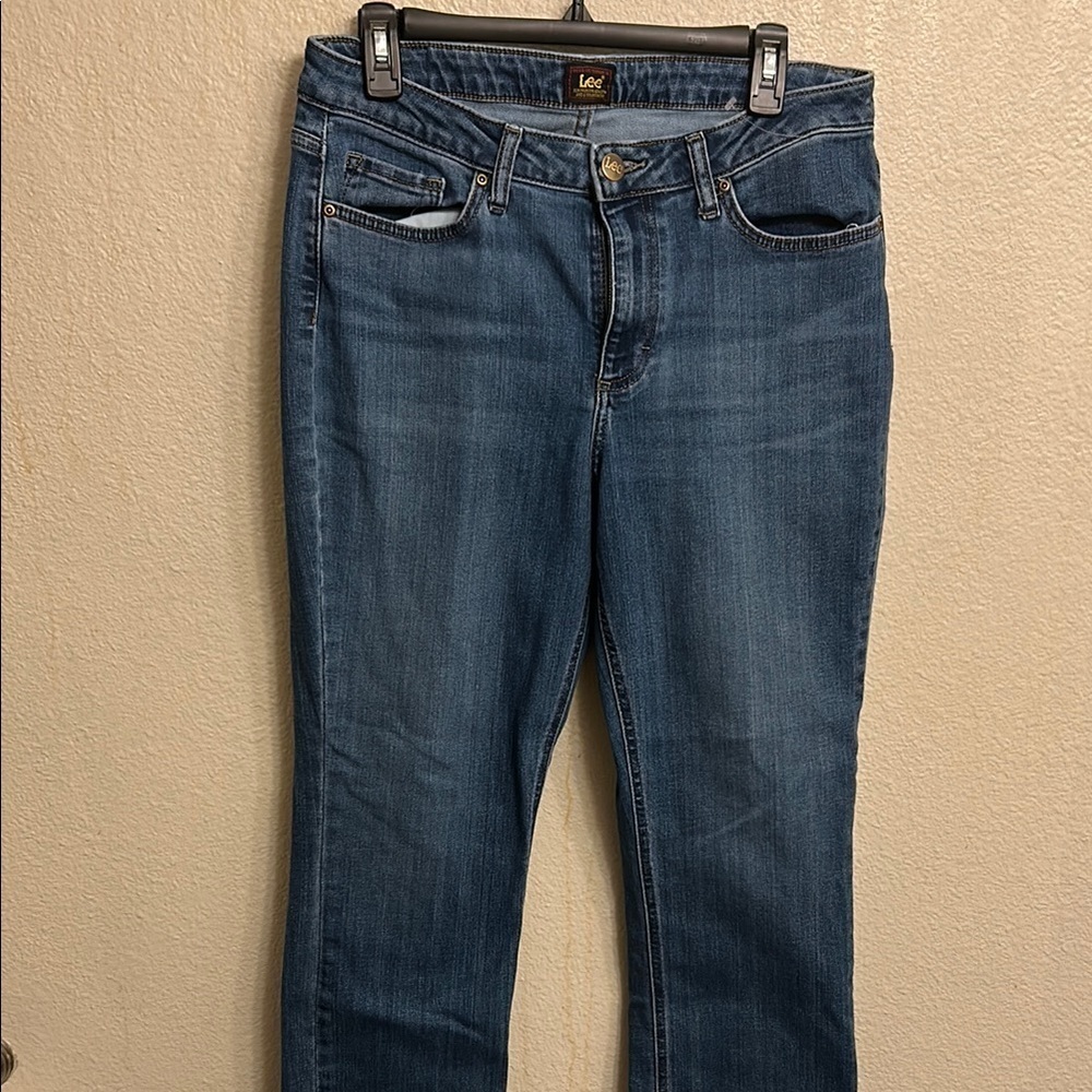 Lee Women Blue Straight Leg Jeans Classic Style Size 12 Short
